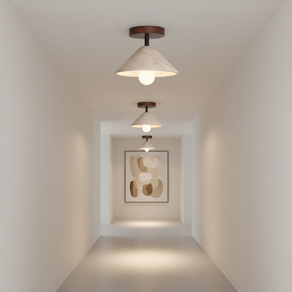Valorian travertin plafondlamp