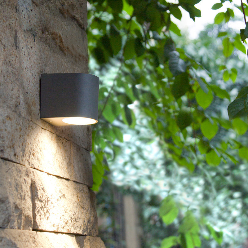 Orr Minimalistisch Kleine LED Wandlamp Zwart Glas Metaal Glas Hal Tuin