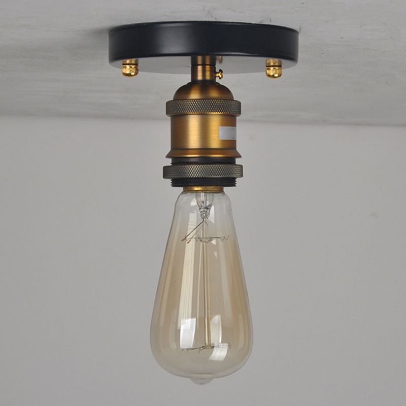 Alessio Retro Industrial Flush Mount Ceiling Light, Metal