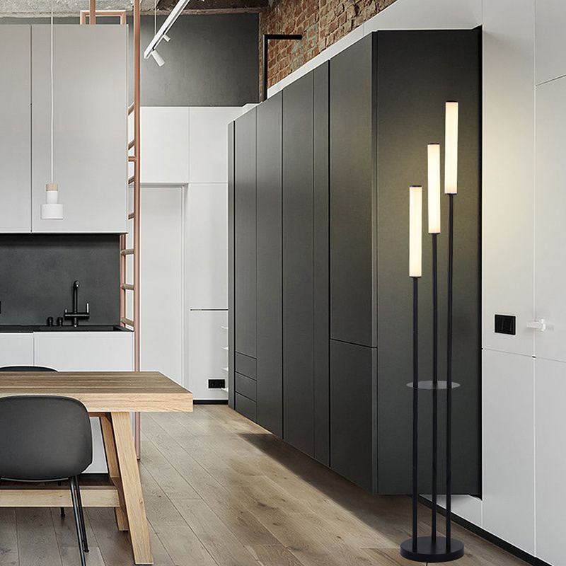 Eryn Moderne LED Vloerlamp Wit Zwart Metaal Arcylic Slaapkamer