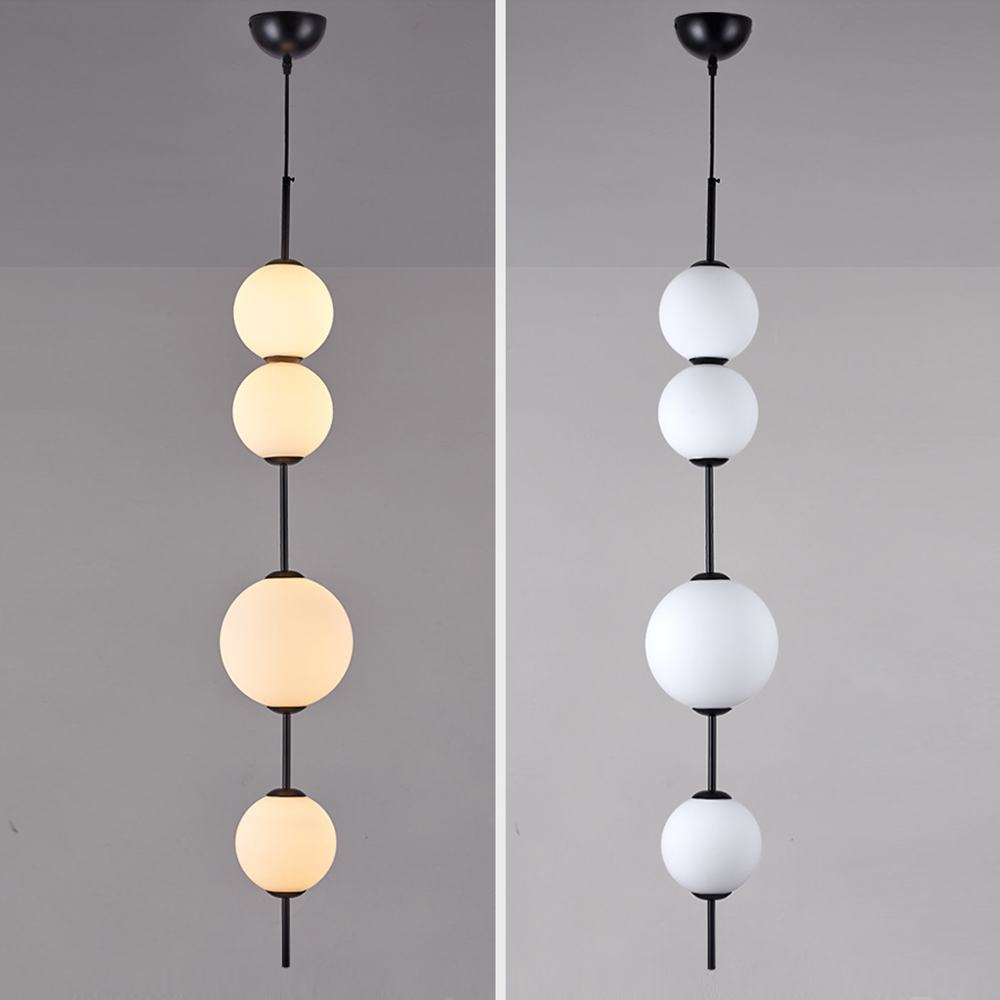 Valentina Moderne LED Hanglamp Zwart Metaal Glas Eetkamer Slaapkamer