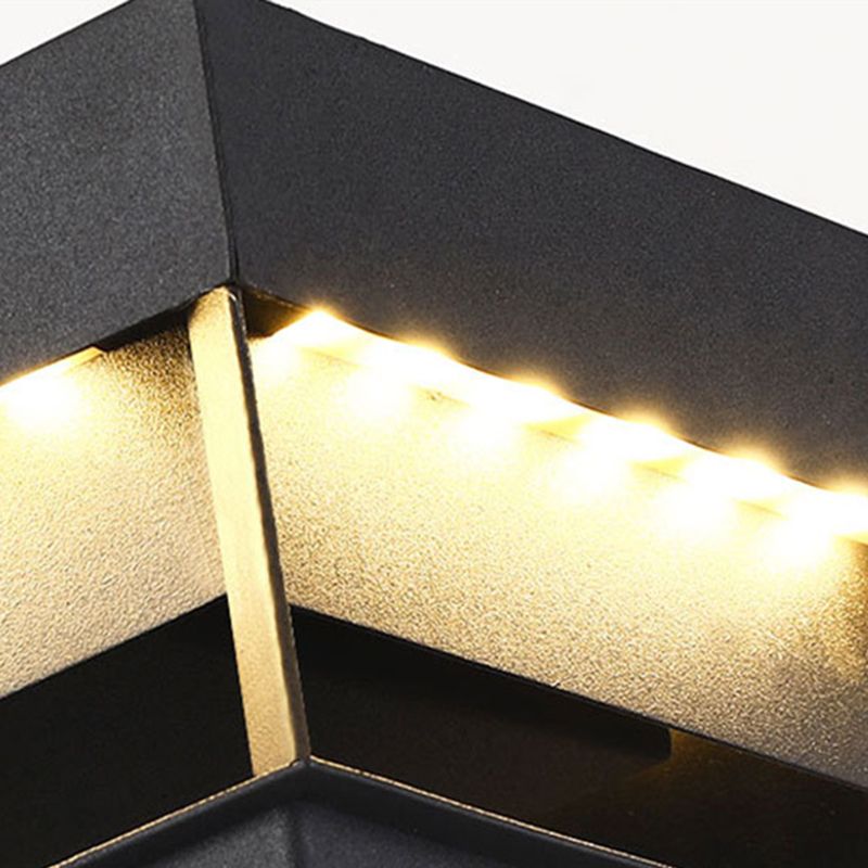 Riley Moderne LED Kubus Buitenlamp Zonne Metaal Zwart Tuin/Stoeprand/Balkon