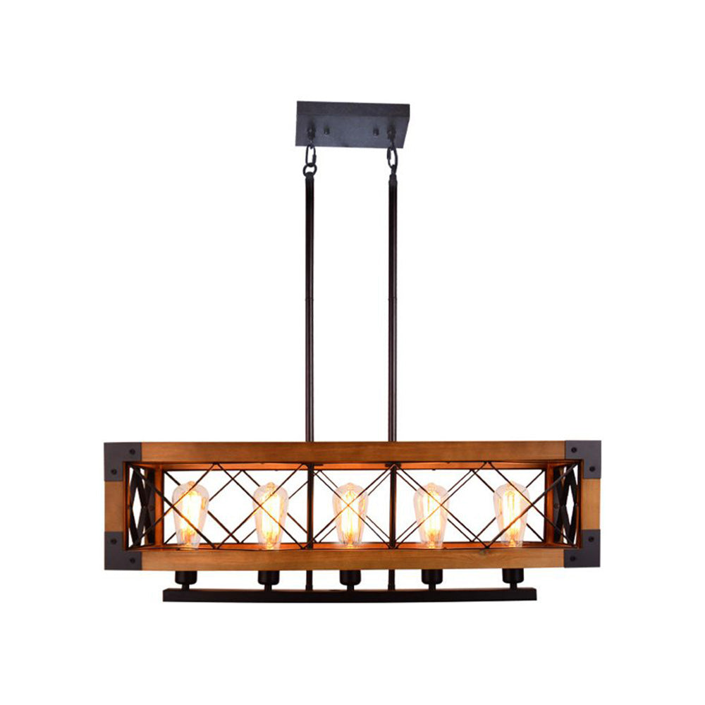 Alessio Industriele LED Hanglamp Metaal Hout Woonkamer Eetkamer