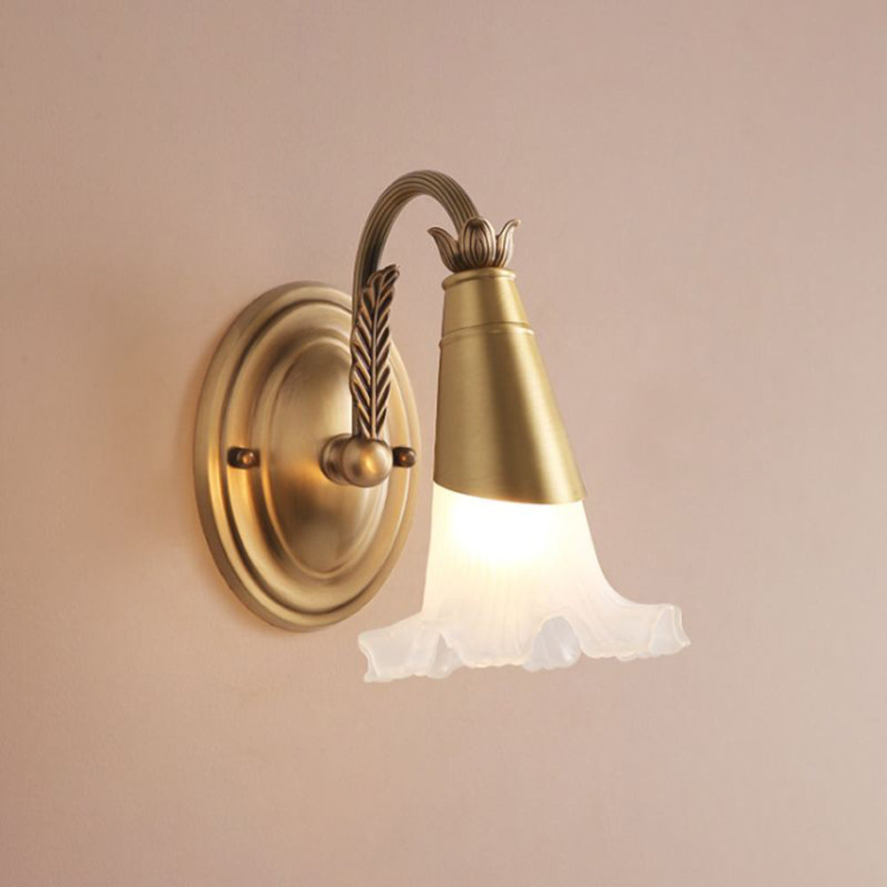 Félicie Retro Bloem Wandlamp Goud Metaal/Glas Woonkamer Slaapkamer