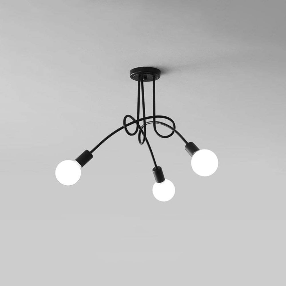 Valentina Moderne Lineaire Curve Plafondlampen Goud Zwart Woonkamer Slaapkamer