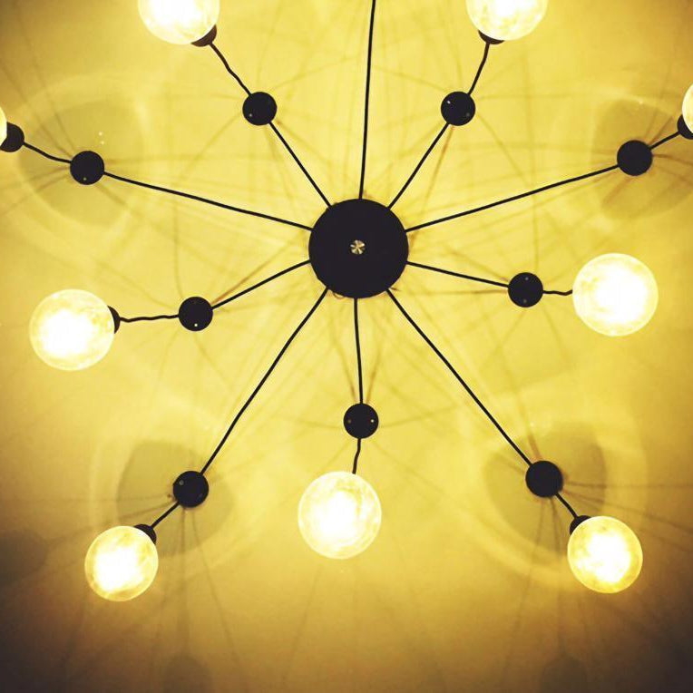 Alessio Retro Design Country Spider LED Hanglampen Metaal Zwart/Wit