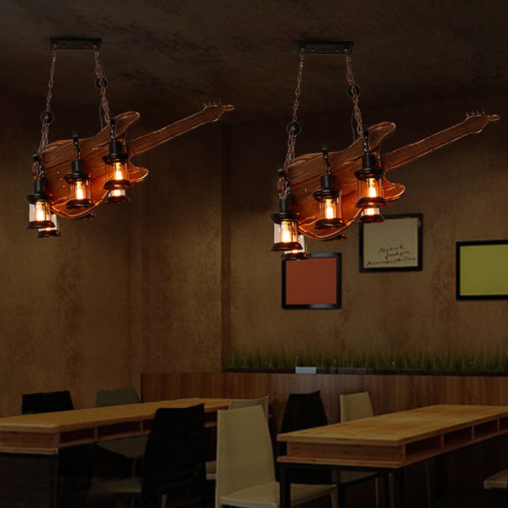 Austin Farmhouse Guitar Pendant Light, Metal/Wood, Walnut