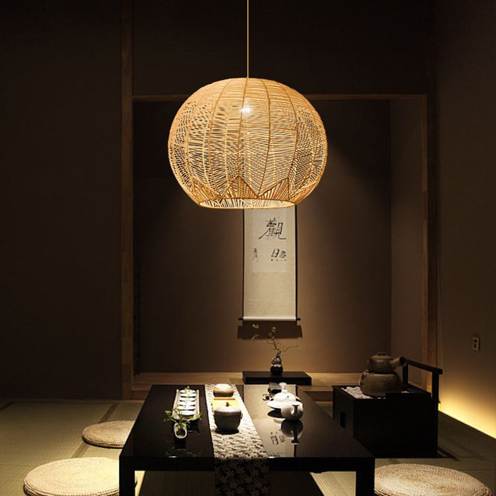 Ritta Vintage Design LED Hanglamp Rotan Metaal Studeerkamer