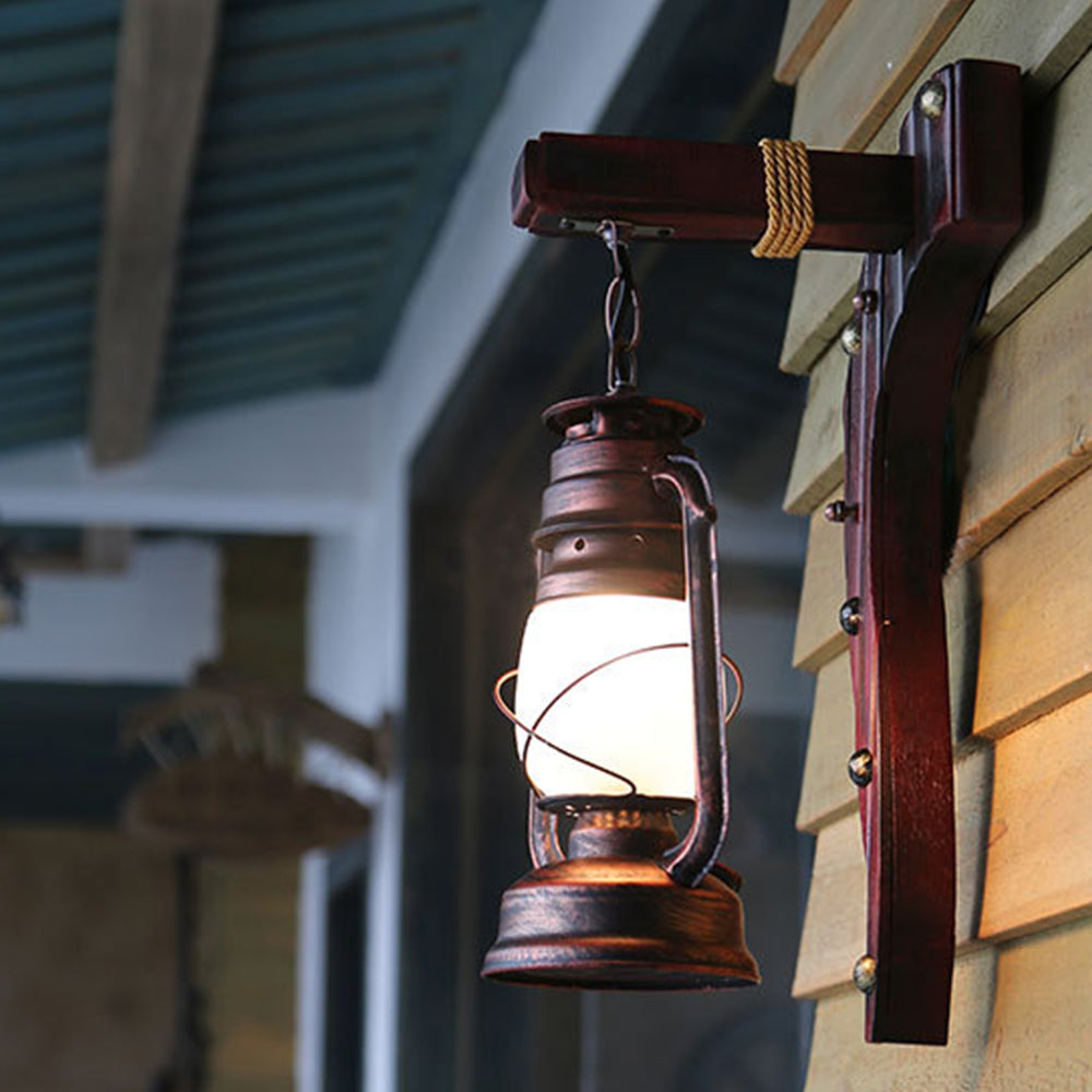 Austin Retro Wandlamp Booglamp Hout Donkerbruin, Woonk/Eetk/ Slaapkamer