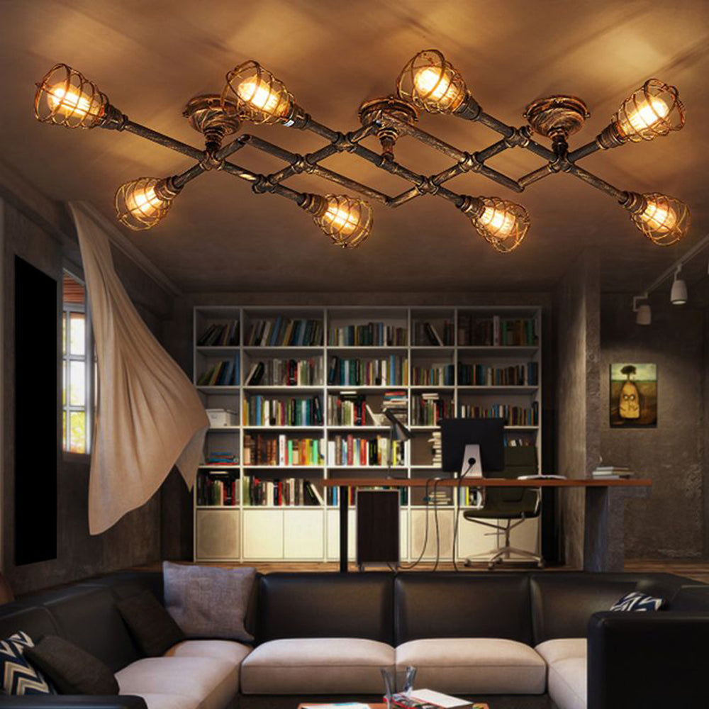 Alessio Industriële Design Multi-inbouw Plafondlamp Woonk/Eetkamer Messing