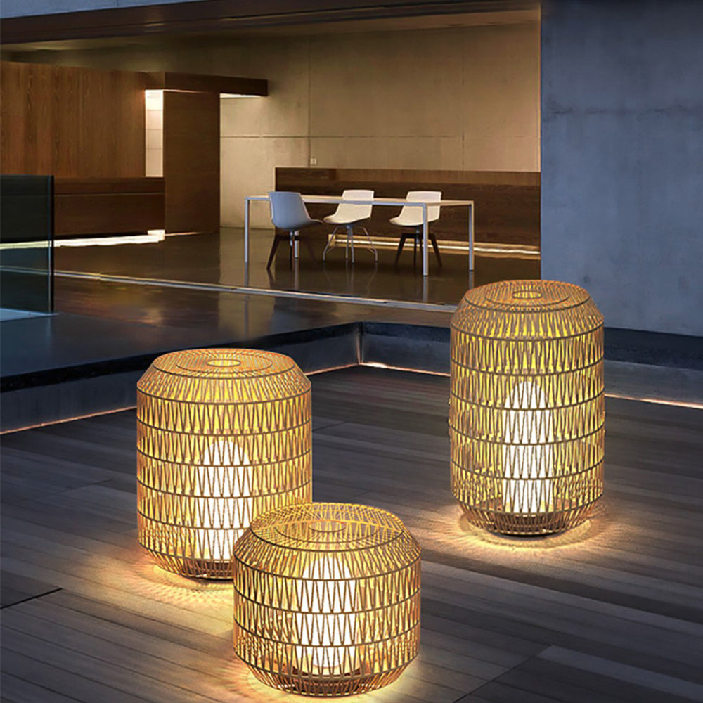 Ritta Vintage Design LED Buitenlamp Lantaarnvorm Rattan Buiten