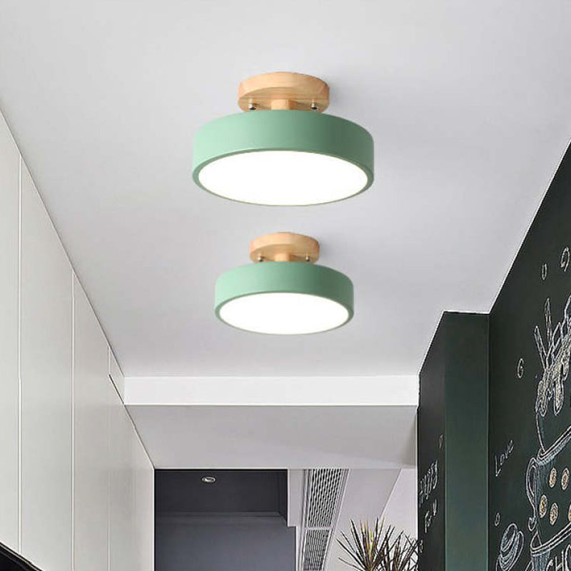 Quinn Moderne LED Plafondlamp Hout/Acryl Hout/Wit/Roze/Groen/Grijs Slaap/Eet/Woonkamer