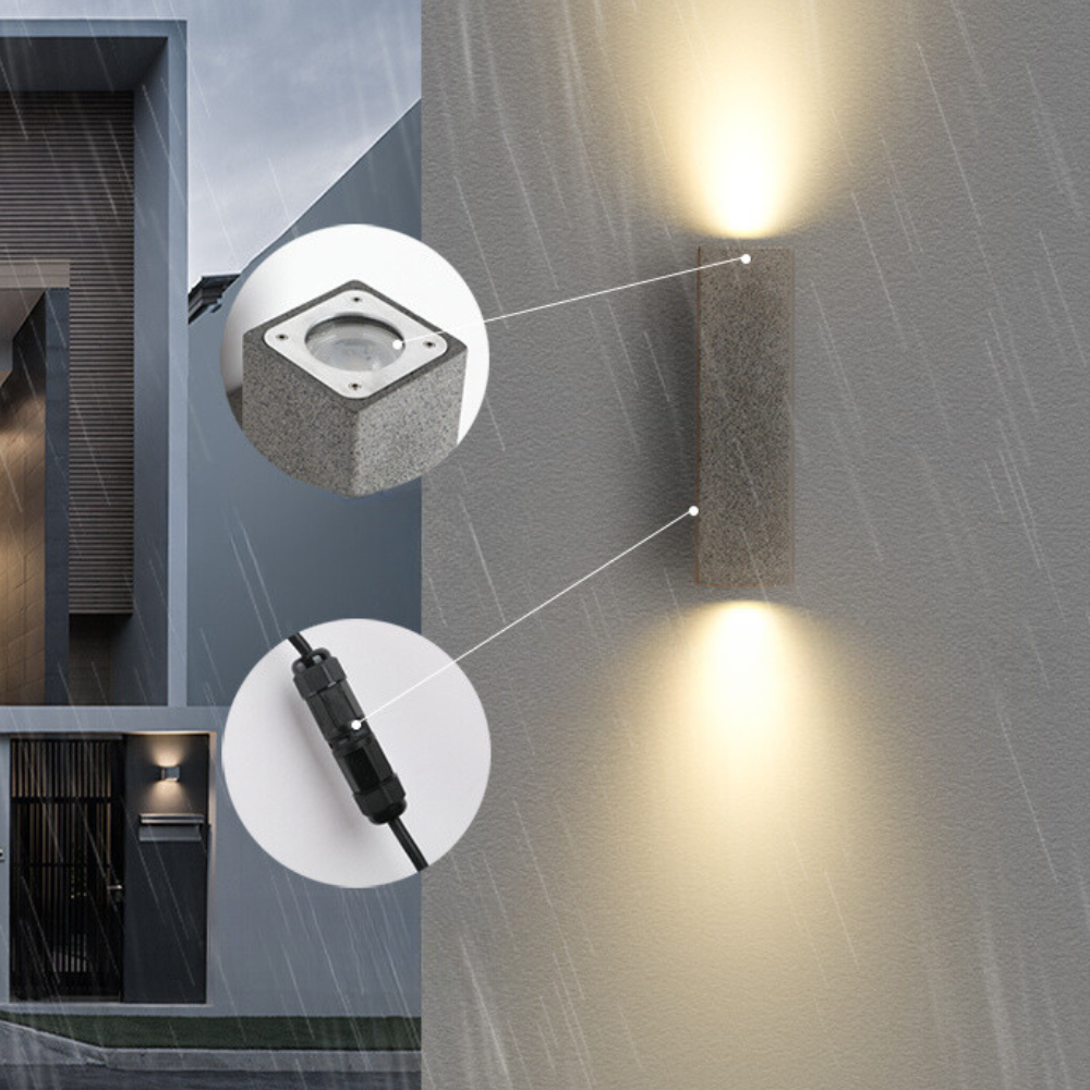 Orr Moderne Vierkant Buiten Wandlampen Wit Cement Tuin/Slaapkamer