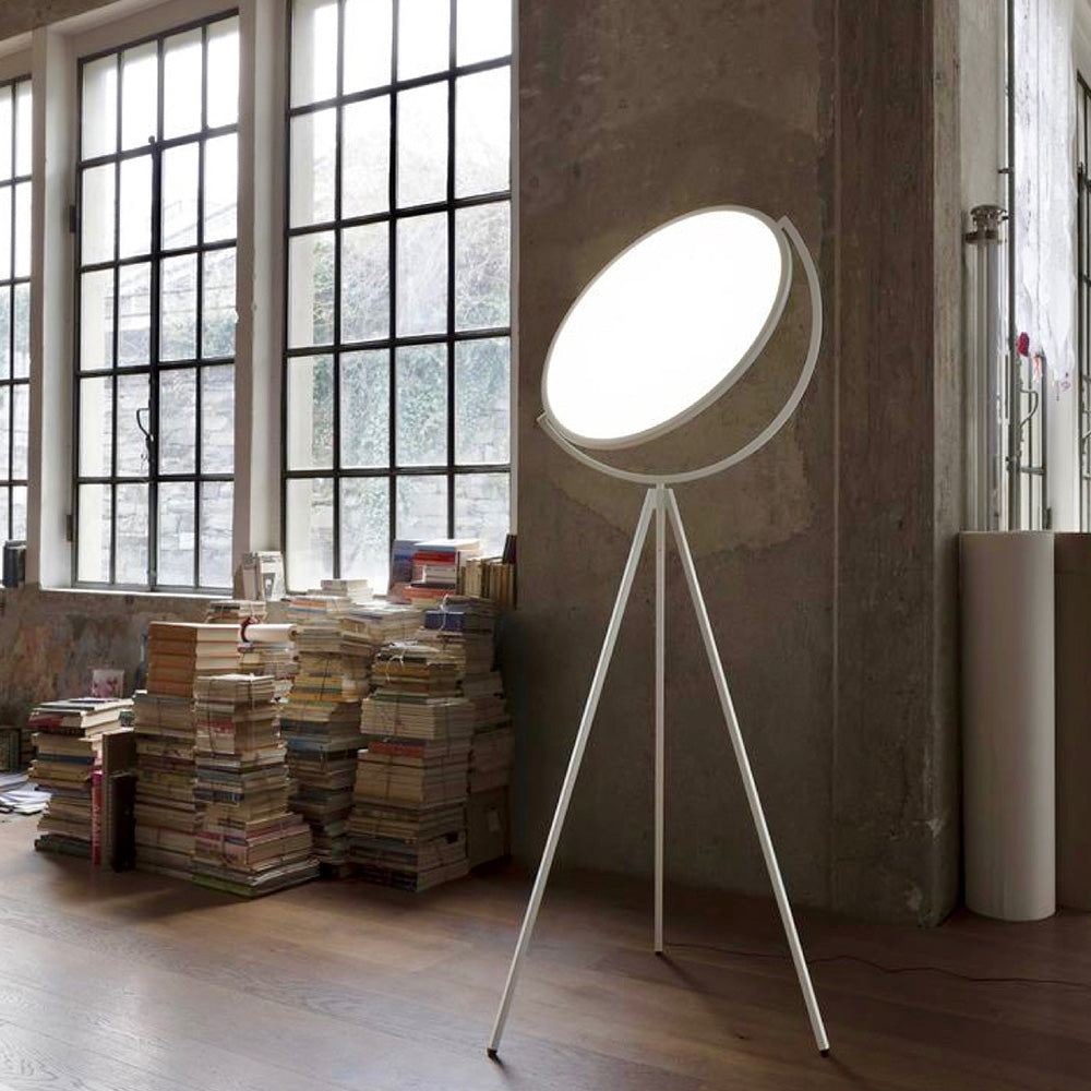 Salgado Ronde LED Vloerlamp Zwart Wit Metaal Eetkamer Woonkamer