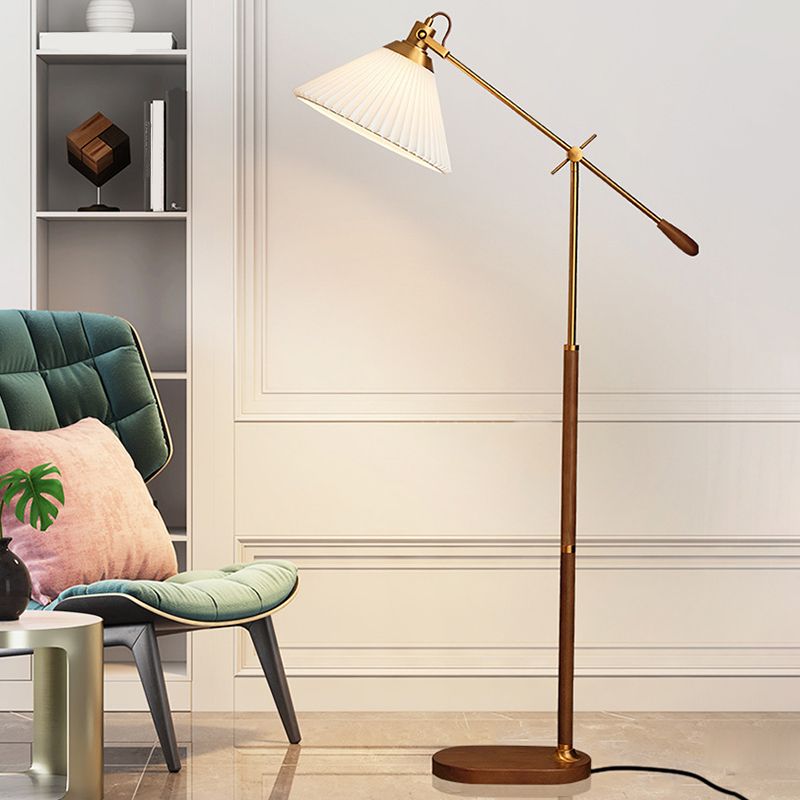 Ozawa Retro Design LED Vloerlamp Geplooid Metaal/Hout Woonkamer/Slaapkamer