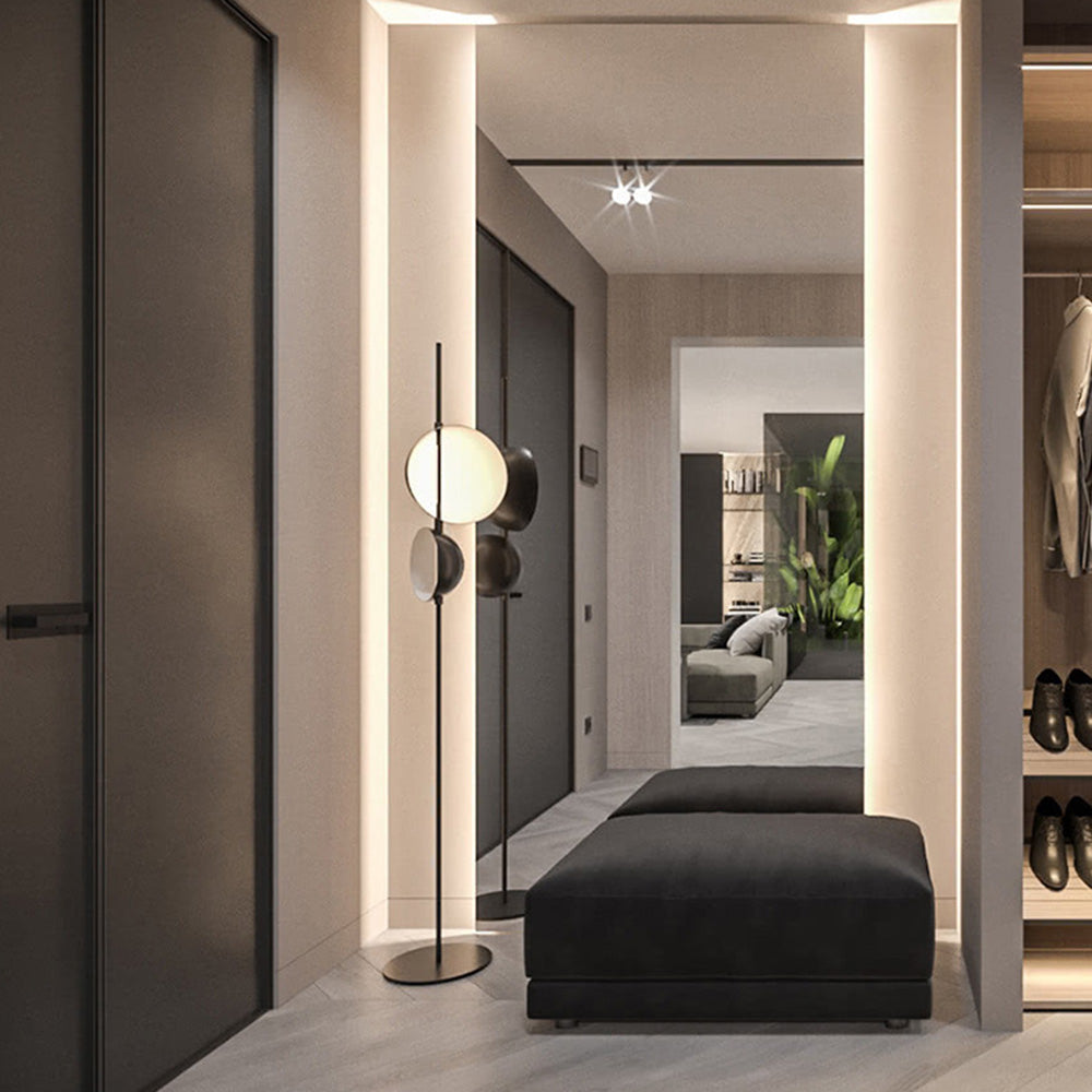 Salgado Ronde Design LED Vloerlamp Zwart Goud Metaal Slaapkamer