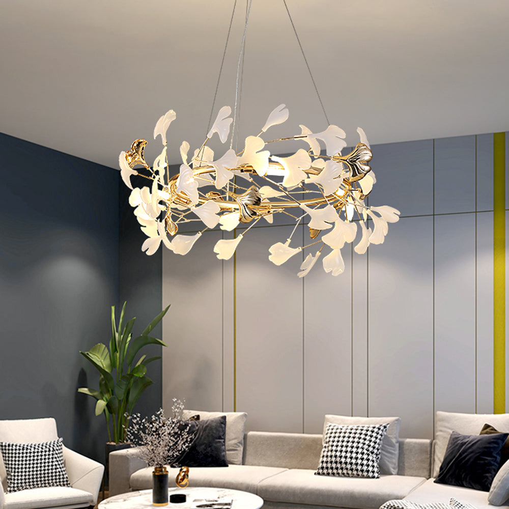Olivia Flowerpot LED Hanglamp Wit Gouden Metaal Woonkamer Eetkamer