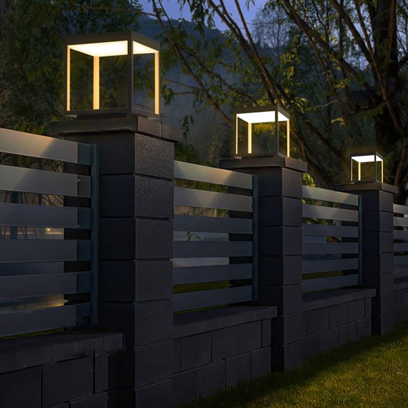 Riley Moderne LED Kubus Buitenlamp Zonne Metaal Zwart Tuin/Stoeprand/Balkon