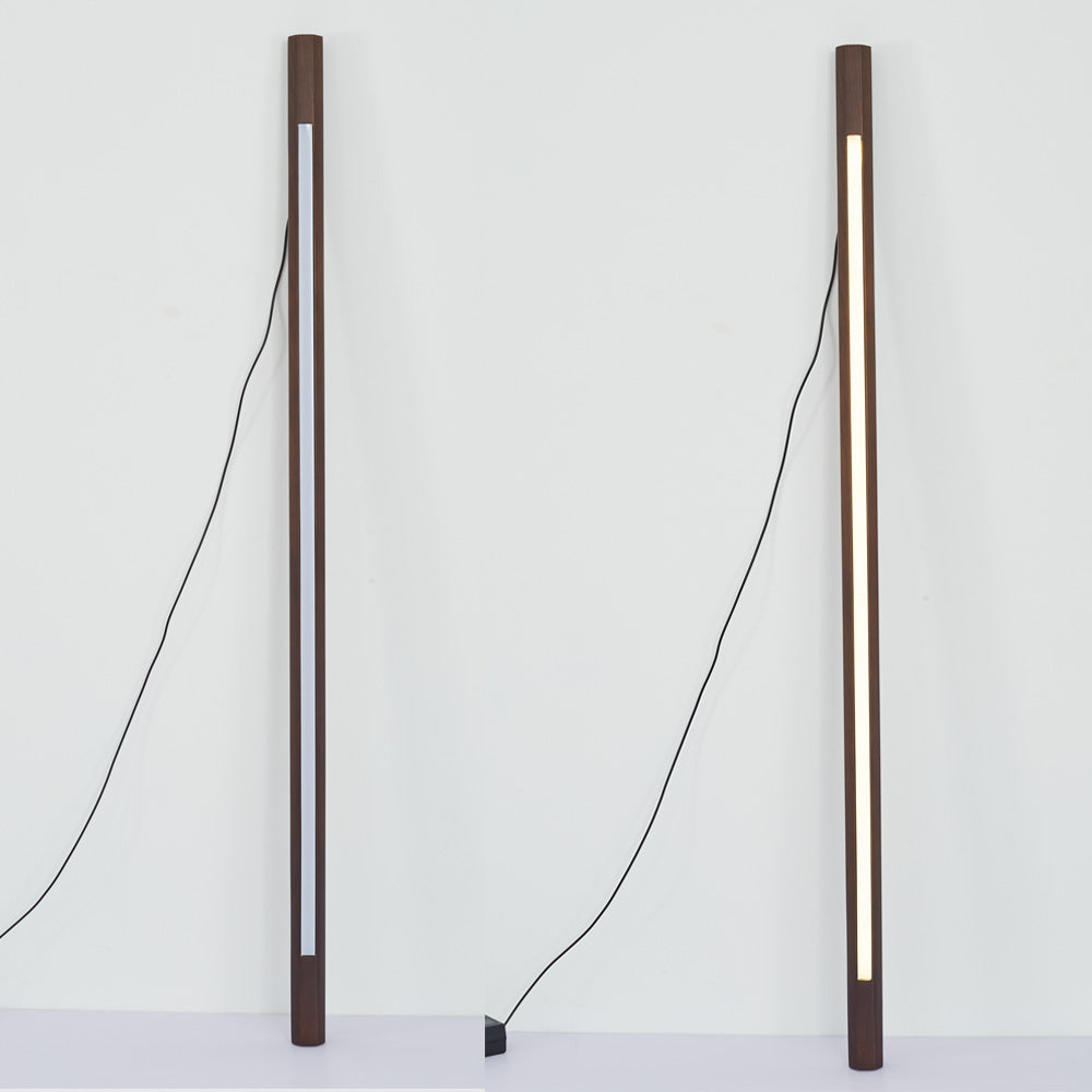 Ozawa Moderne Design LED Minimalistische Lineaire Vloerlamp Hout/Acryl Woonkamer/Bedkamer