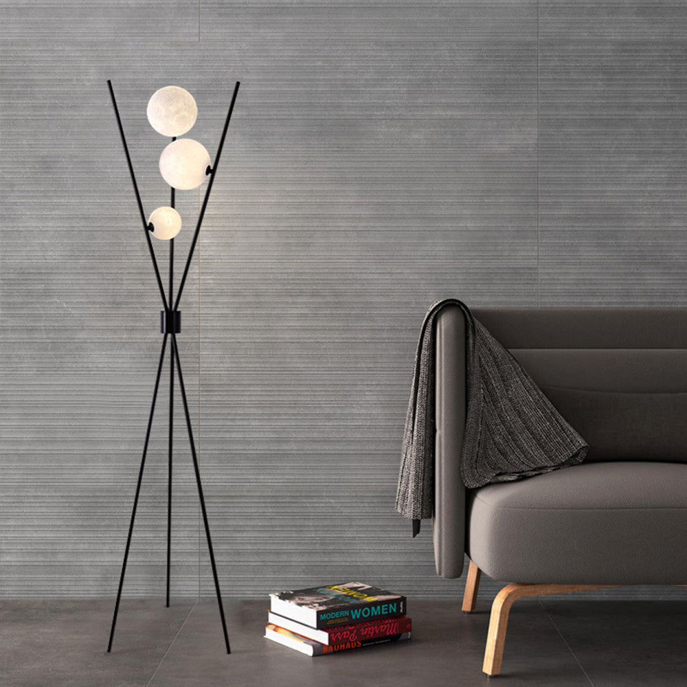 Valentina Driepoot Vloerlamp/Tafellamp Zwart Metaal PLA Woonkamer/Slaapkamer