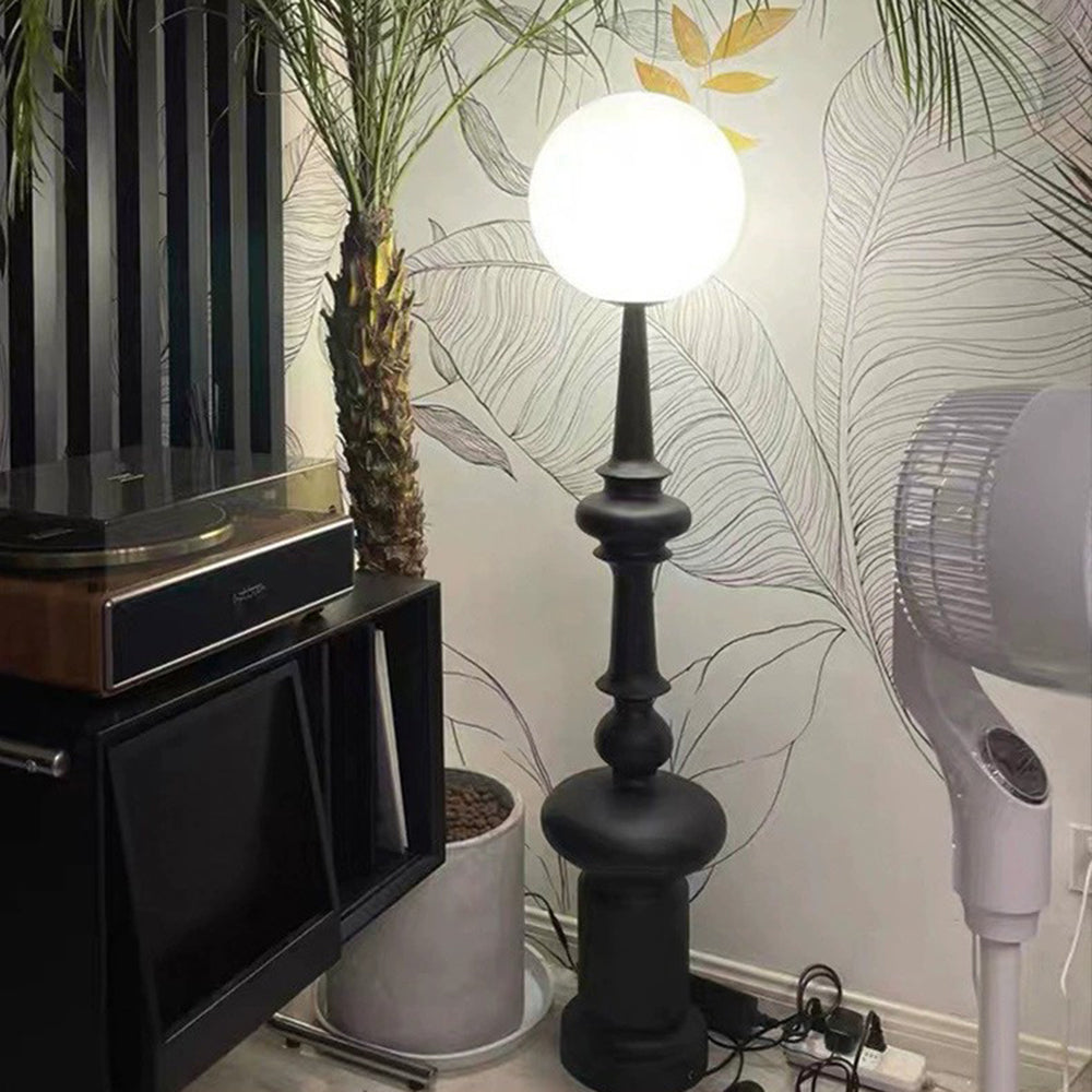 Salgado Rome LED Vloerlamp Zwart Metaal Glas Slaapkamer Eetkamer