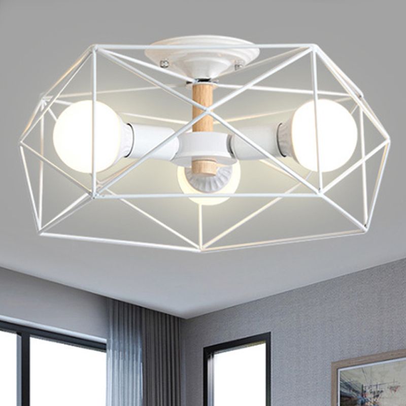 Cooley Moderne Geometrische Lantaarn Metaal Inbouw Plafondlamp Zwart/Wit/Goud