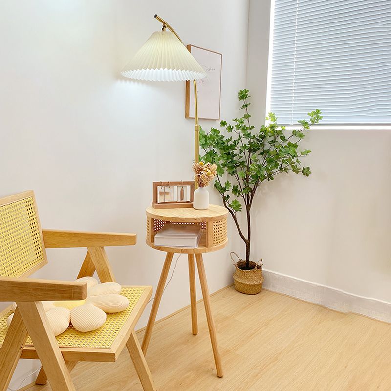 Ozawa Retro Design LED Geplooide Vloerlamp Metaal/Hout Nachtkastje Eetkamer/Woonkamer