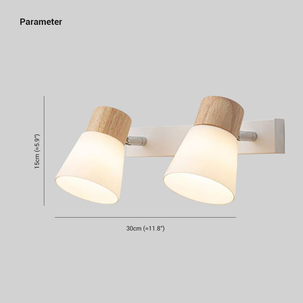 Ozawa Moderne Design LED Wandlamp Wastafel Spiegel Front Hout/Glas Wit Kelder Eet/Woon/Kelder/Hal/Badkamer