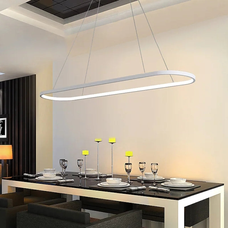 Edge Moderne Oval LED Hanglamp Zwart/Wit/Goud Metaal/Silicone Woon/Eetkamer