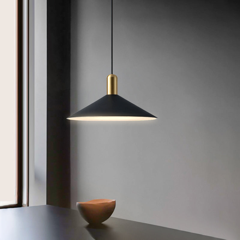 Carins Kegelvormig Design LED Hanglampen Zwart Wit Goud Metaal Eetkamer