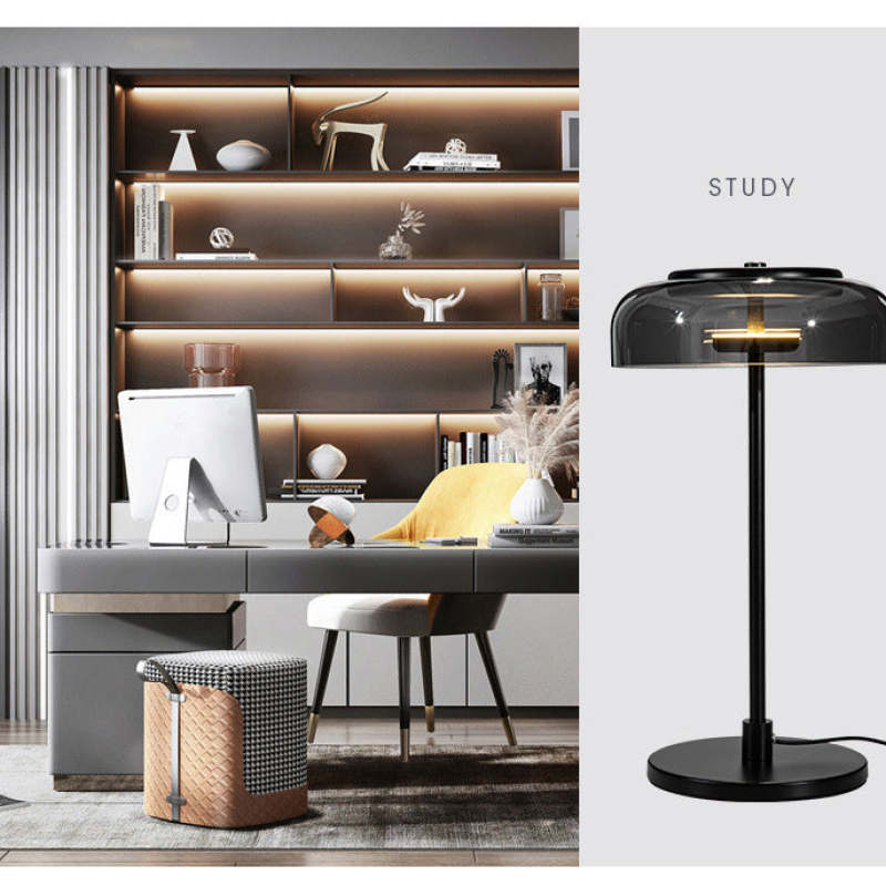 Nordic Ronde LED Tafellampen Zwart Glas Metaal Eetkamer Woonkamer