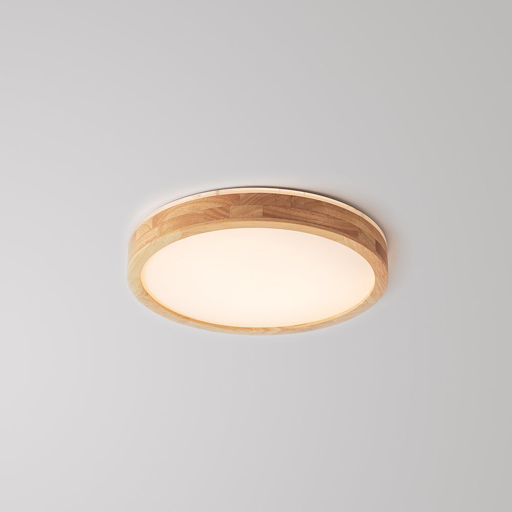 Ozawa Design Ronde LED Plafondlamp Hout Glas Woonkamer Slaapkamer