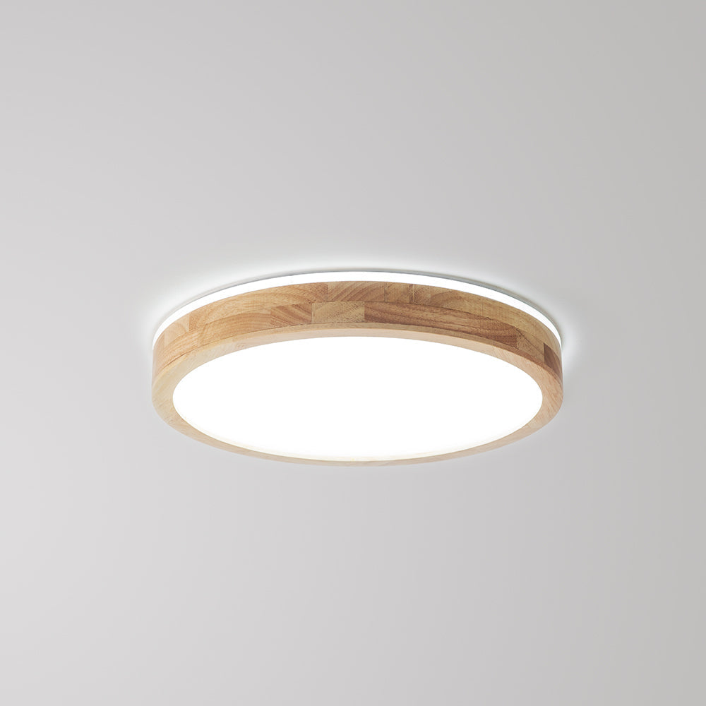 Ozawa Design Ronde LED Plafondlamp Hout Glas Woonkamer Slaapkamer
