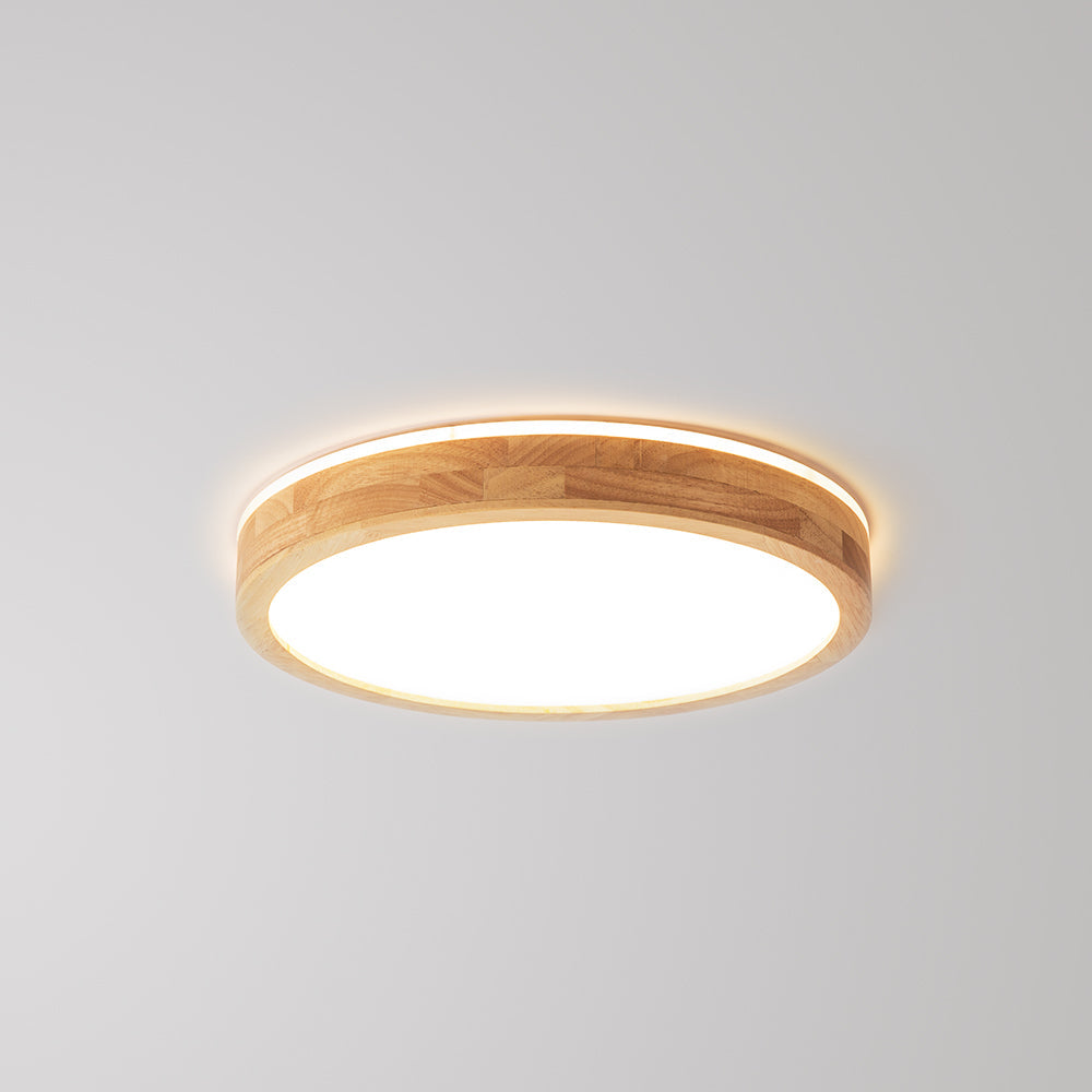 Ozawa Design Ronde LED Plafondlamp Hout Glas Woonkamer Slaapkamer
