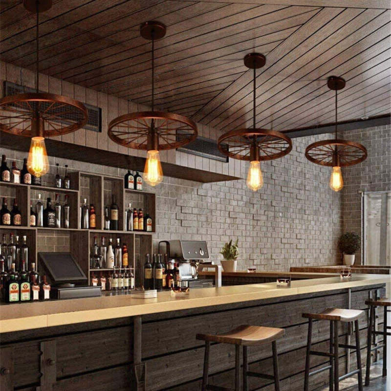 Alessio Retro LED Hanglampen Loft Zwart Rust Metaal Woonkamer