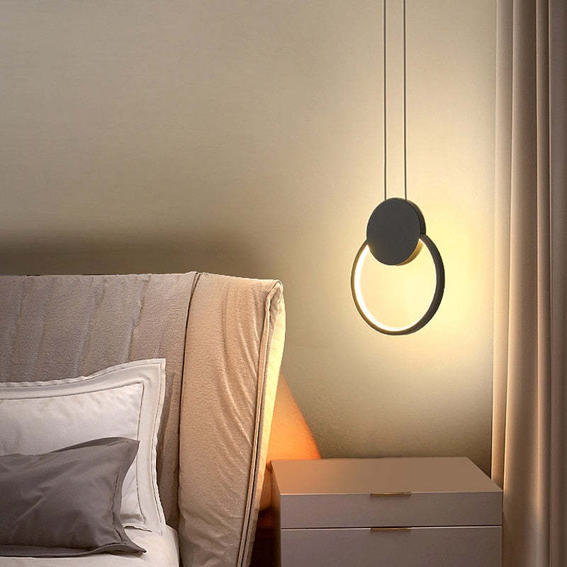 Nyla Moderne Rond LED Hanglampen Metaal/Acryl Zwart/Wit Woonkamer/Slaapkamer