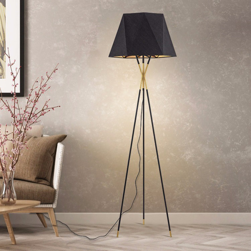 Salgado Retro LED Vloerlamp Zwart Metaal Woonkamer Slaapkamer