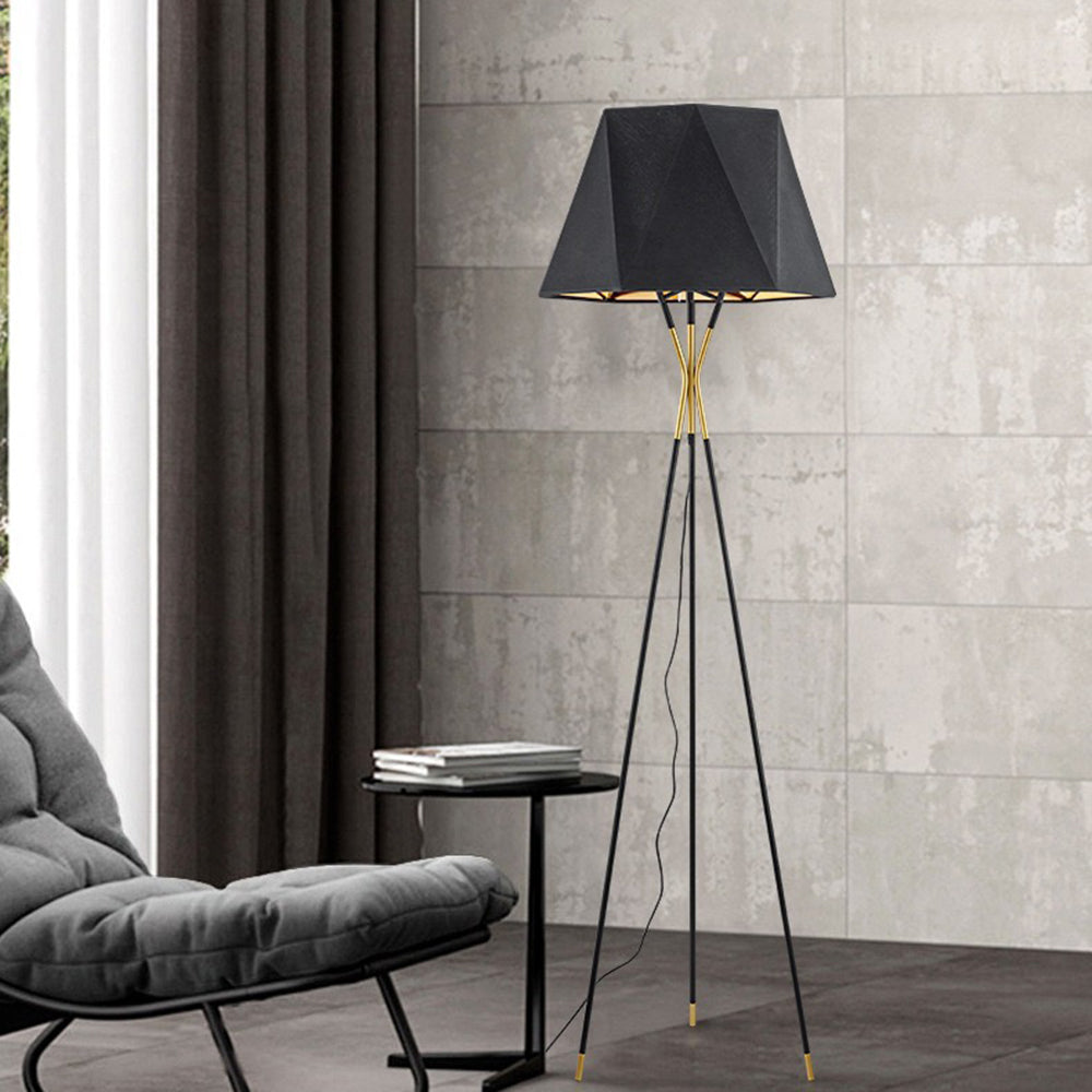 Salgado Retro LED Vloerlamp Zwart Metaal Woonkamer Slaapkamer