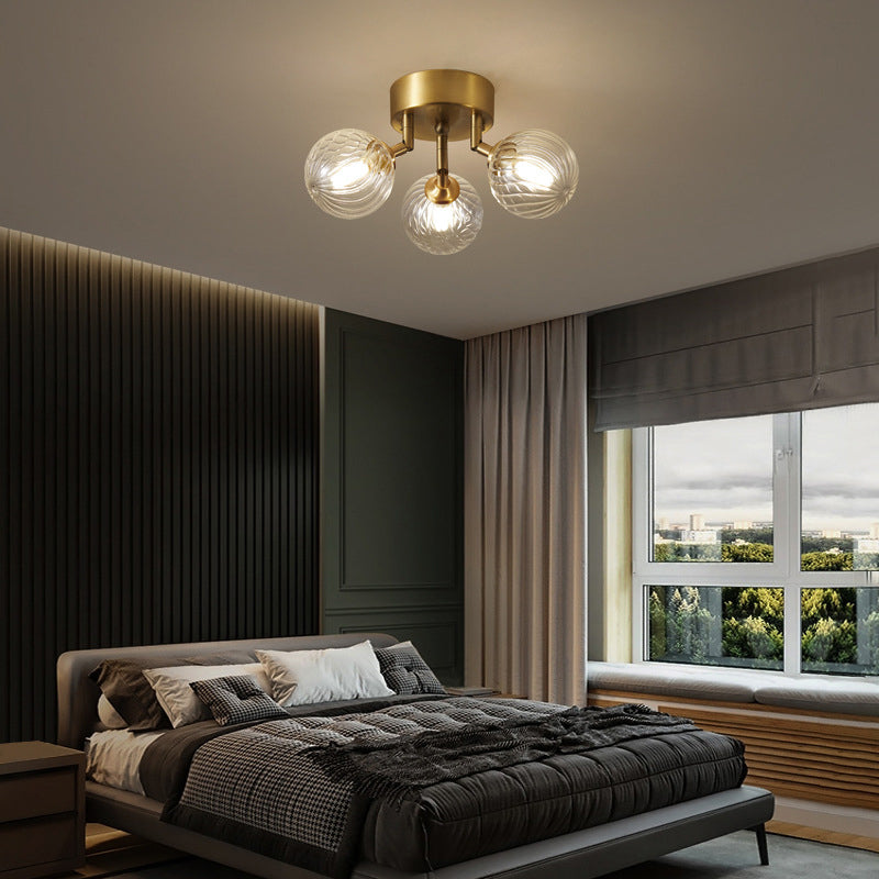 Valentina Design Bollen LED Plafondlampen Wit/Goud Messing/Glas Slaapkamer