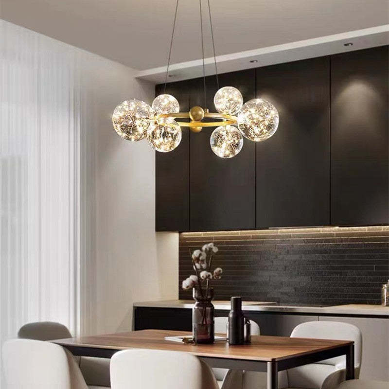 Valentina Modern Cirkel Round Metaal Glas Hanglampens Woonkamer Slaapkamer