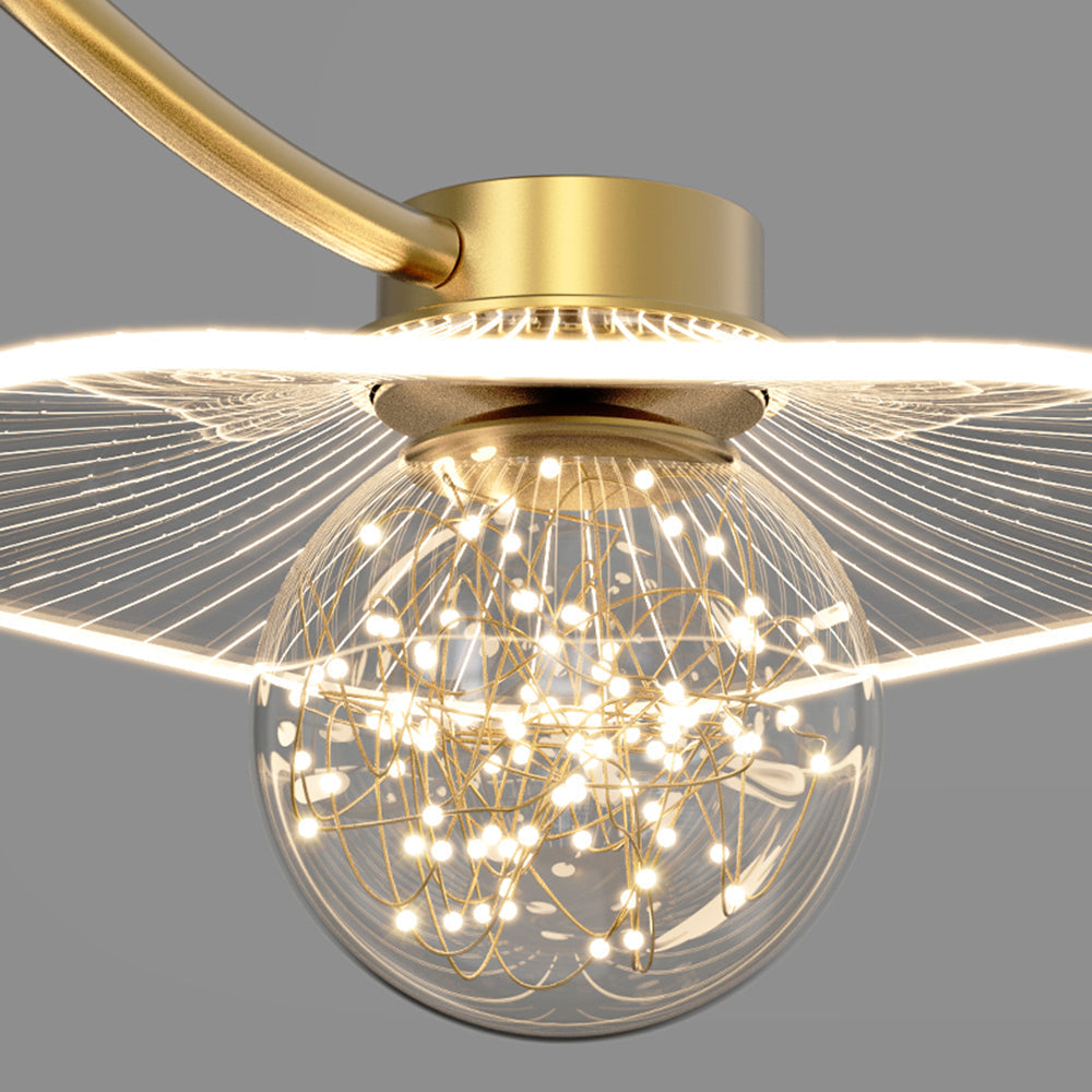 Carins Moderne Geblazen LED Hanglamp Metaal/Acryl/Glas Woonkamer