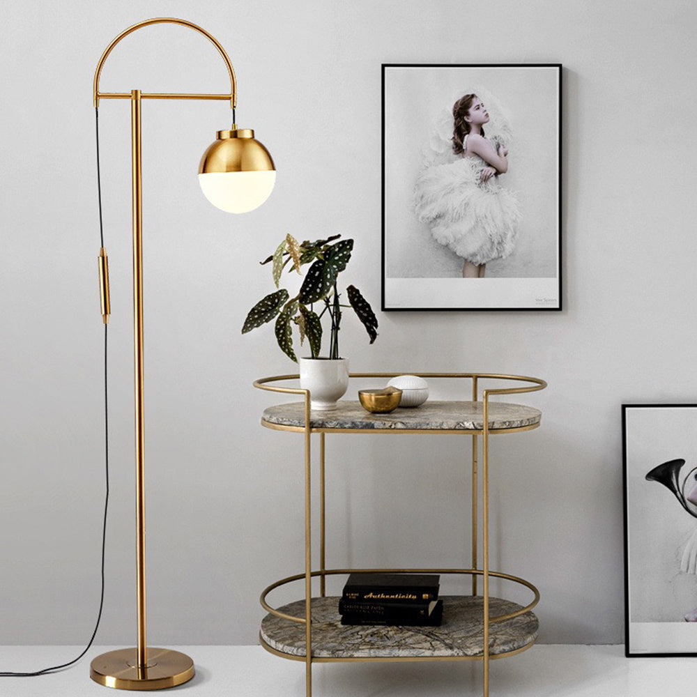 Valentina Moderne Gebogen Vloerlamp Goud Metaal Woonkamer Slaapkamer