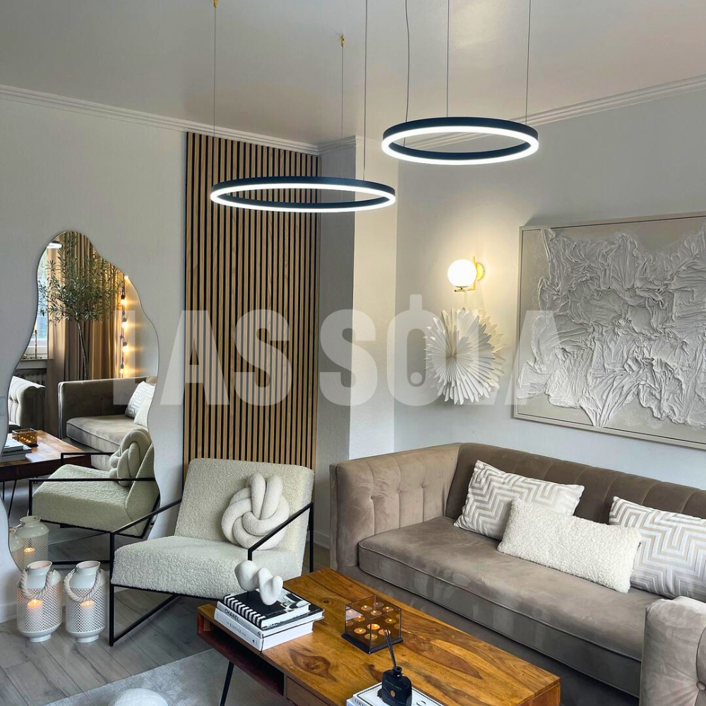 Arisha Moderne Grote Hanglampen Wit Metaal Slaapkamer Woonkamer Tir-Cirkel