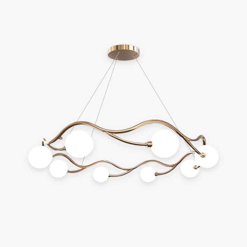 Valentina Ronde LED Hanglampen Messing Metaal Glas Woonkamer Eetkamer