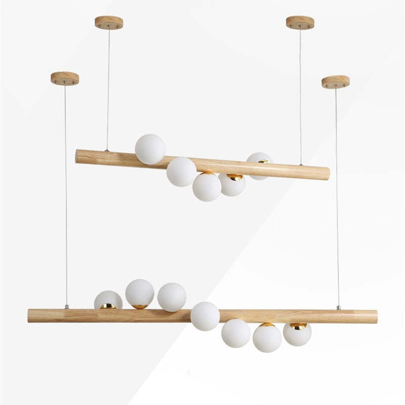 Valentina Hanglampen Bubble, Houten & Glas