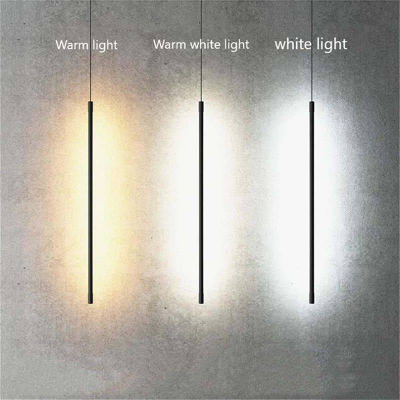 Edge Moderne Minimalistische Lineaire Hanglampen Zwart Metaal Woonkamer Slaapkamer