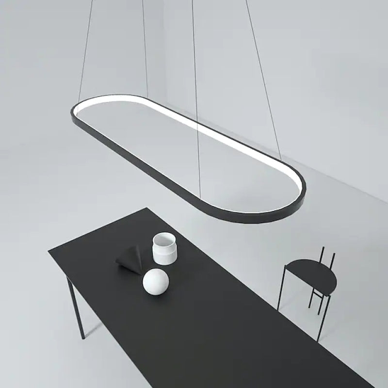 Edge Moderne Oval LED Hanglamp Zwart/Wit/Goud Metaal/Silicone Woon/Eetkamer