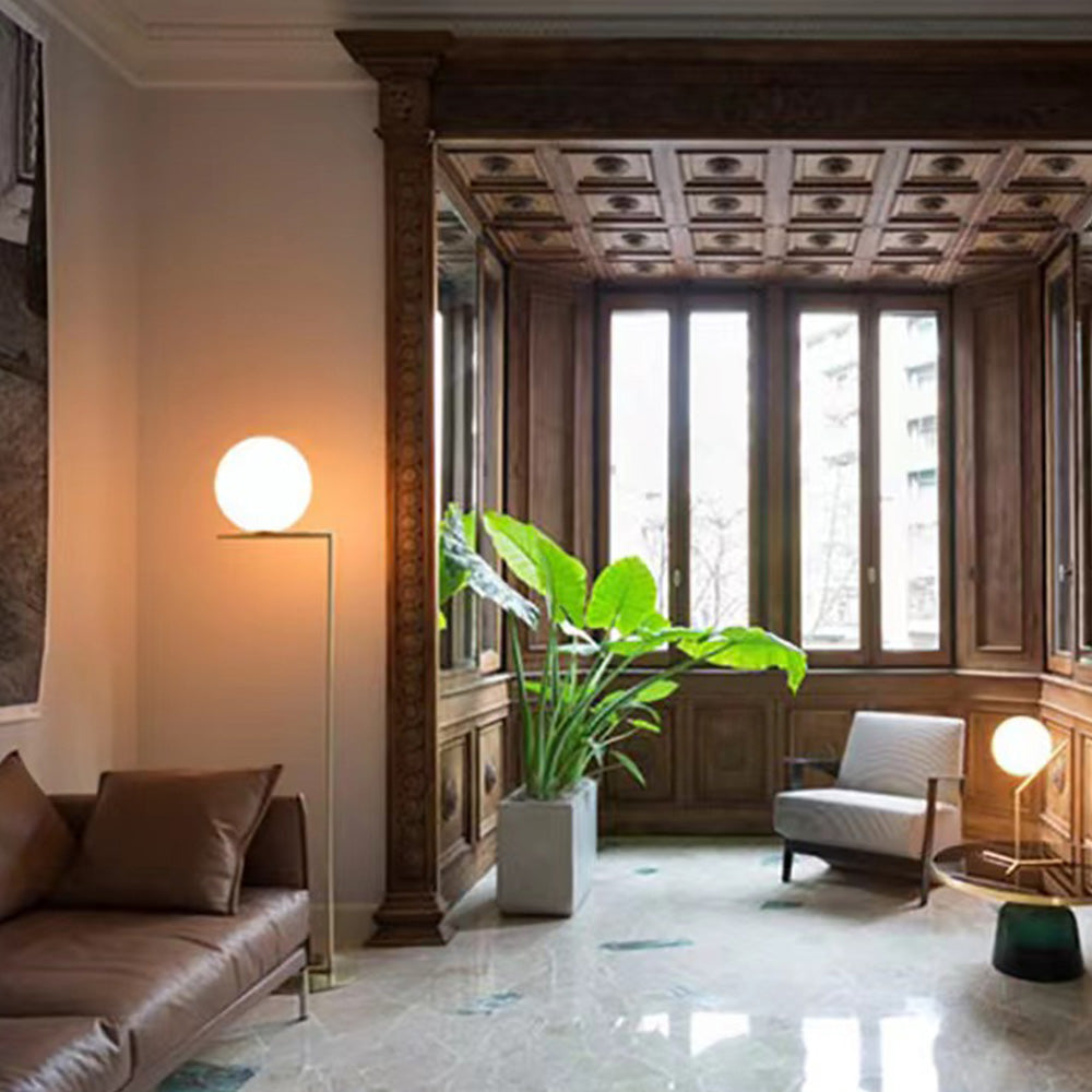 Valentina Glazen Bollen LED Vloerlamp Goud Metaal Glas Woonkamer