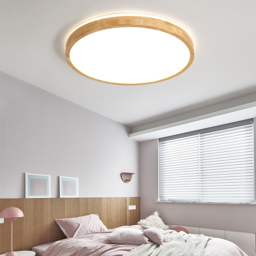 Ozawa Design Ronde LED Plafondlamp Hout Glas Woonkamer Slaapkamer