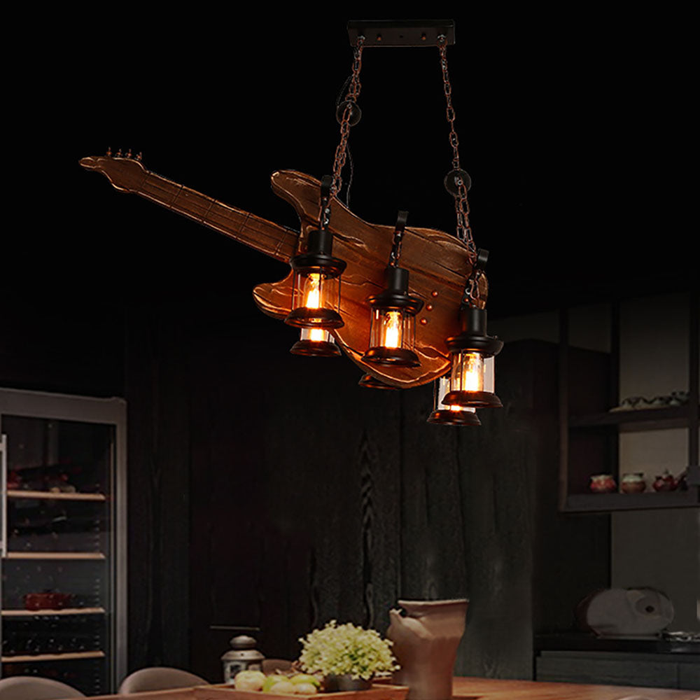 Austin Farmhouse Guitar Pendant Light, Metal/Wood, Walnut